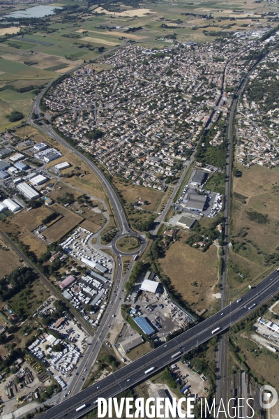 Vue aérienne de Nîmes