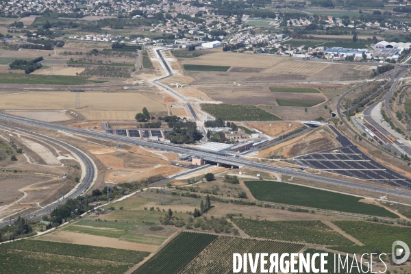Vue aérienne de Nîmes