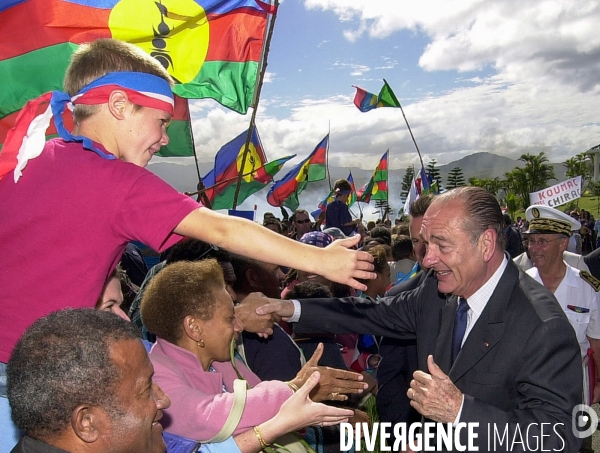 Jacques Chirac en visite dans les territoires  français du Pacifique