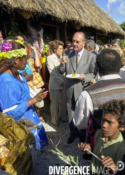 Jacques Chirac en visite dans les territoires  français du Pacifique