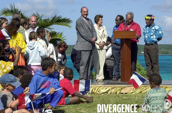 Jacques Chirac en visite dans les territoires  français du Pacifique