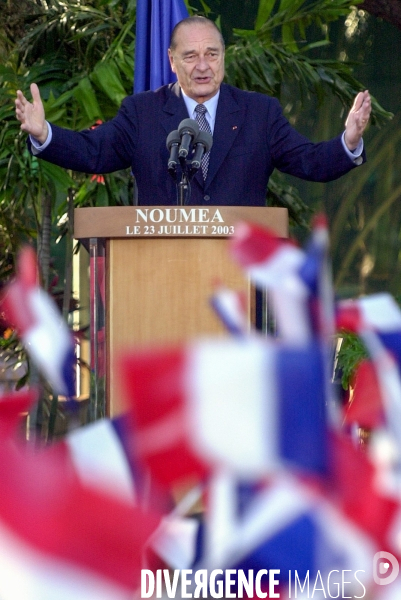 Jacques Chirac en visite dans les territoires  français du Pacifique