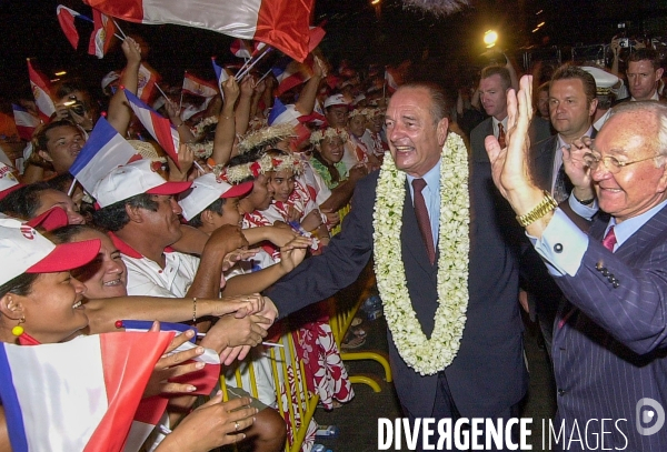 Jacques Chirac en visite dans les territoires  français du Pacifique