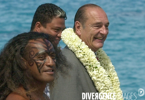 Jacques Chirac en visite dans les territoires  français du Pacifique