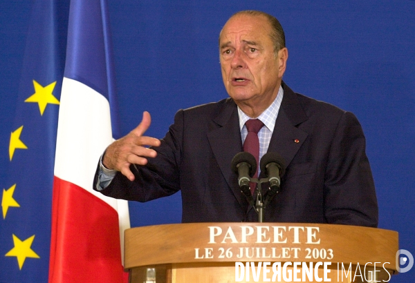 Jacques Chirac en visite dans les territoires  français du Pacifique