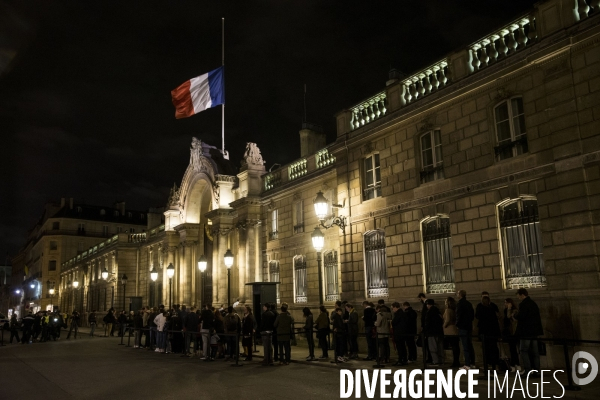 Hommage au Président Jacques Chirac au Palais de l Elysée.