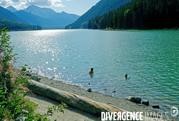 Glaciers, chutes, fleuves et lacs dans les Rocheuses canadiennes