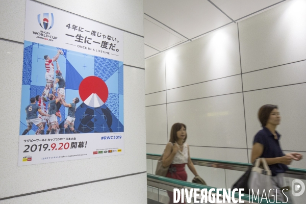 Ambiance de coupe du monde de rugby a tokyo