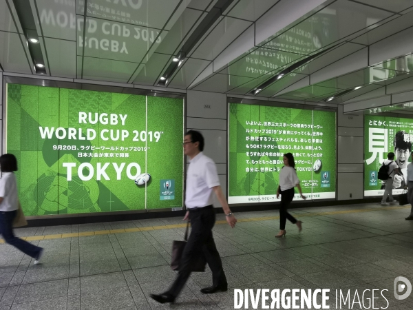 Ambiance de coupe du monde de rugby a tokyo