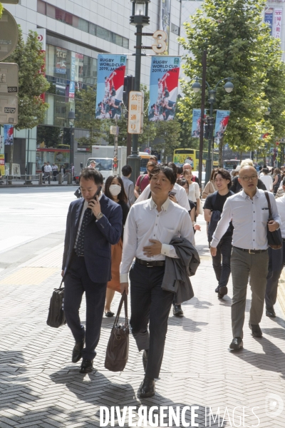 Ambiance de coupe du monde de rugby a tokyo