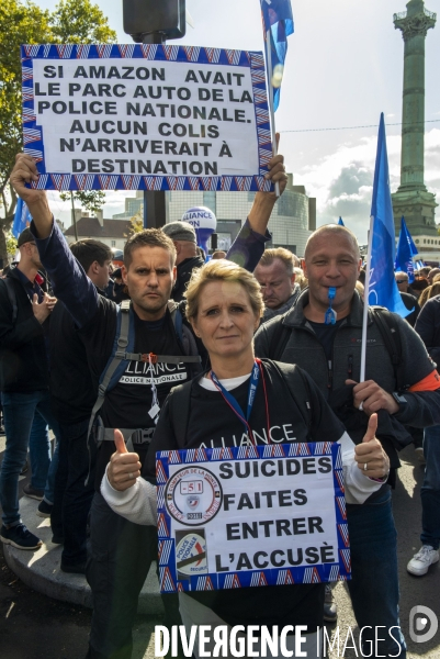 Manifestation intersyndicale des policiers