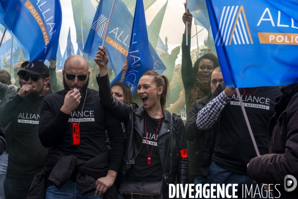 Manifestation intersyndicale des policiers