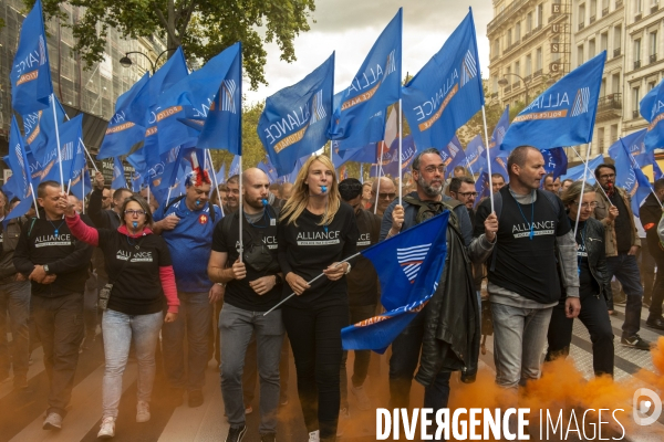 Manifestation intersyndicale des policiers