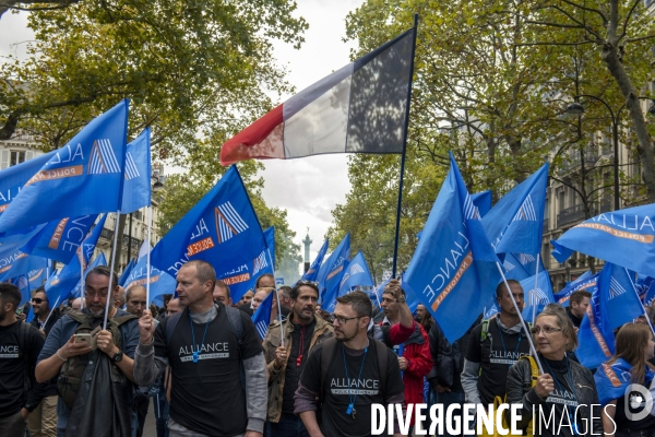 Manifestation intersyndicale des policiers