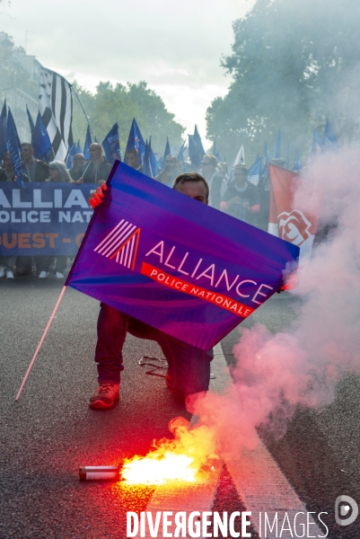 Manifestation intersyndicale des policiers