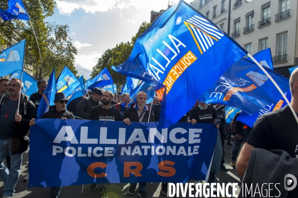 Manifestation intersyndicale des policiers