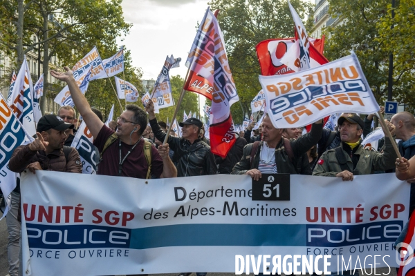 Manifestation intersyndicale des policiers