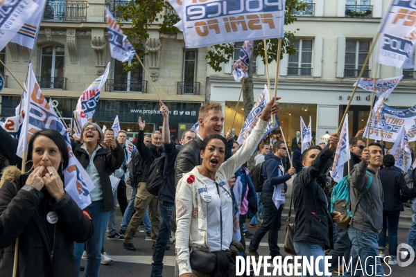 Manifestation intersyndicale des policiers