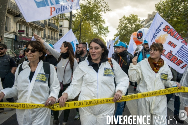 Manifestation intersyndicale des policiers