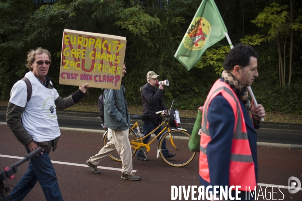 Marche de gonesse a matignon, contre la gare de gonesse et le projet europacity.