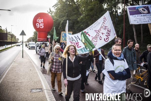 Marche de gonesse a matignon, contre la gare de gonesse et le projet europacity.