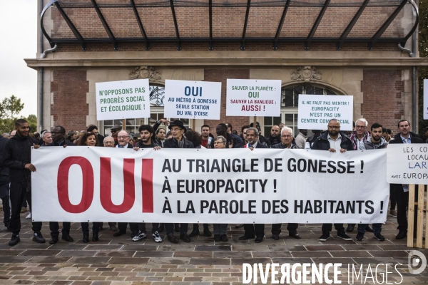 Marche de gonesse a matignon, contre la gare de gonesse et le projet europacity.