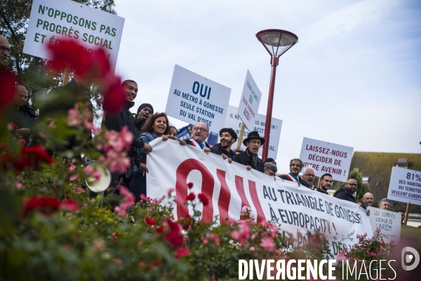 Marche de gonesse a matignon, contre la gare de gonesse et le projet europacity.