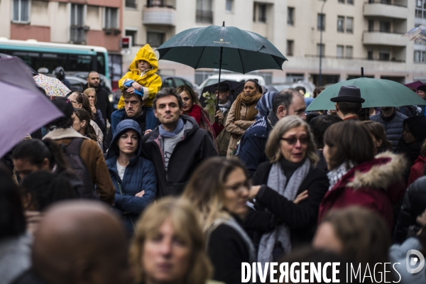 Marche blanche en hommage a la directrice, christine renon,  suicidee dans son ecole a pantin.