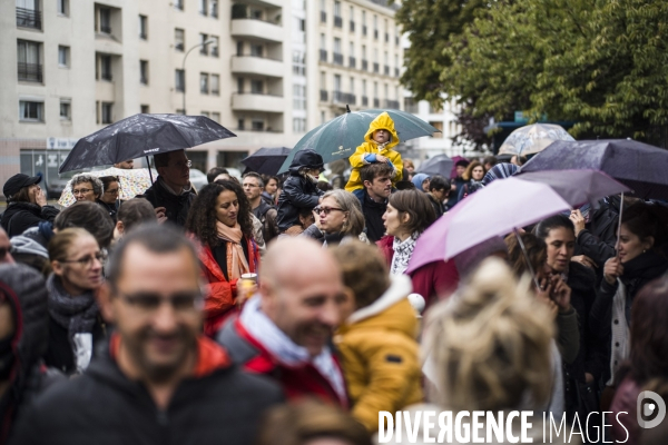 Marche blanche en hommage a la directrice, christine renon,  suicidee dans son ecole a pantin.