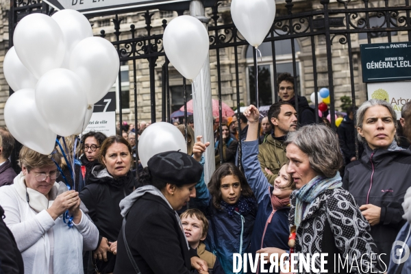 Marche blanche en hommage a la directrice, christine renon,  suicidee dans son ecole a pantin.