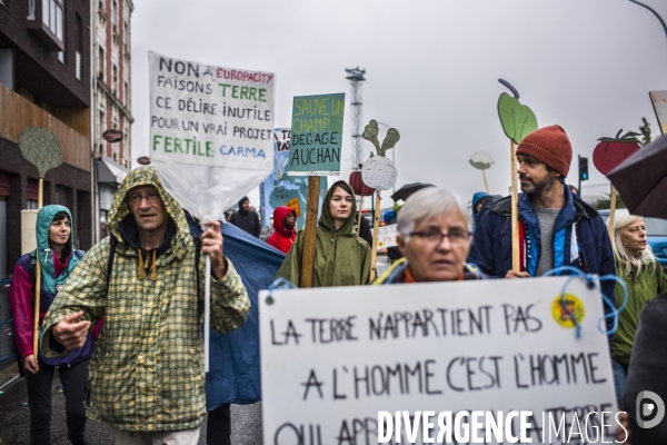 Marche entre gonesse et matignon, contre le projet europacity.