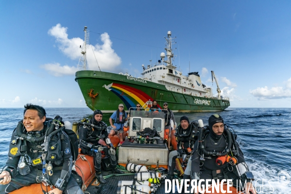 Les plongeurs de la mission AMAZON REEF - GREENPEACE -CNRS