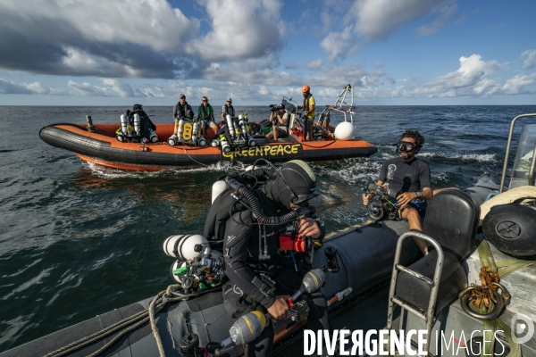 Les plongeurs de la mission AMAZON REEF - GREENPEACE - CNRS