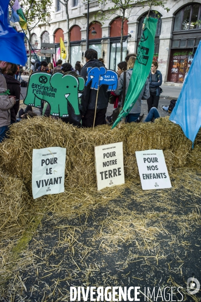 Des militants d Extinction Rébellion bloquent la place du Châtelet.