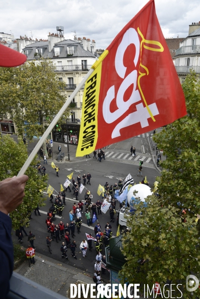 Manifestation nationale des pompiers et des agents hospitaliers, à Paris. Demonstration of firefighters and the hospital agents.