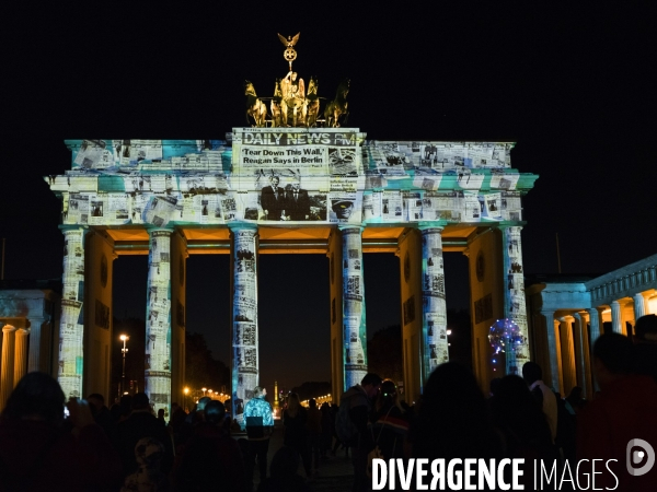 Festival des lumières de la porte de Brandebourg, Berlin. The Brandenburg Gate Festival of Lights Berlin.