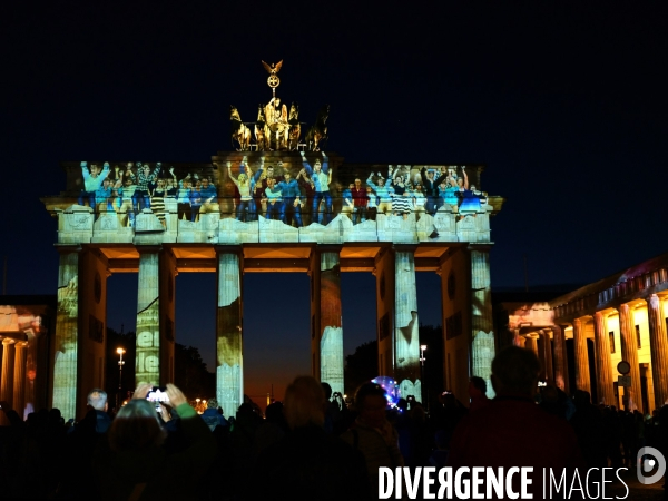 Festival des lumières de la porte de Brandebourg, Berlin. The Brandenburg Gate Festival of Lights Berlin.