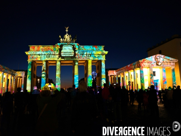 Festival des lumières de la porte de Brandebourg, Berlin. The Brandenburg Gate Festival of Lights Berlin.