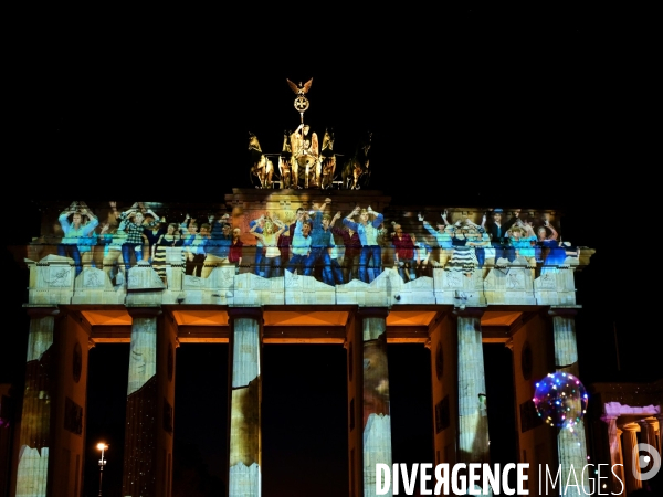 Festival des lumières de la porte de Brandebourg, Berlin. The Brandenburg Gate Festival of Lights Berlin.