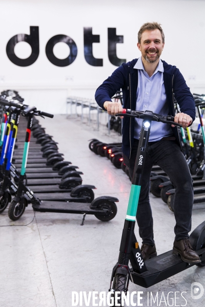 L entreprise Dott, qui met en libre-service ses trottinettes électriques.