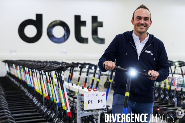L entreprise Dott, qui met en libre-service ses trottinettes électriques.