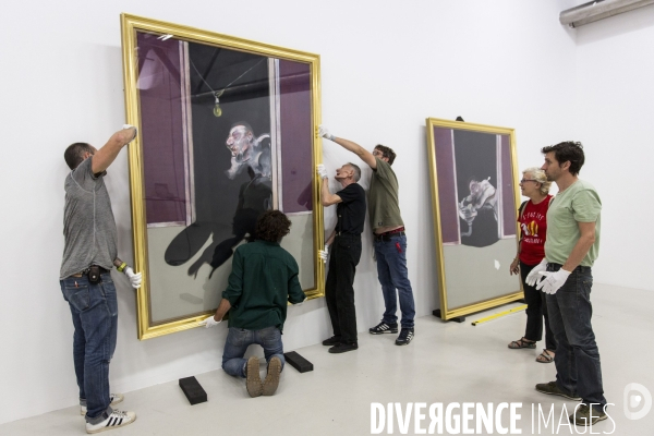 Dans les coulisses de l accrochage de l exposition:   BACON. En toutes lettres  présentée au Centre Pompidou, musée national d art moderne, du 11 septembre 2019 au 20 janvier 2020.