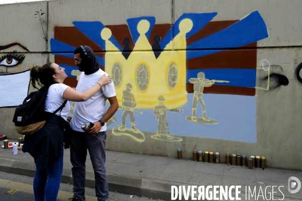 Graffitis au centre-ville de Beyrouth pendant la révolution 2019 au Liban. Graffitis in downtown Beirut during Revolution 2019 Lebanon.