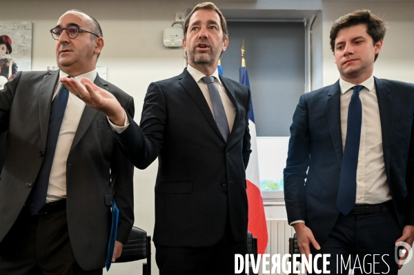 La Courneuve. Christophe Castaner, Laurent Nunez et Julien Denormandie.