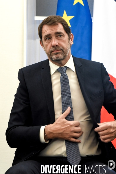 La Courneuve. Christophe Castaner, Laurent Nunez et Julien Denormandie.