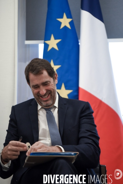 La Courneuve. Christophe Castaner, Laurent Nunez et Julien Denormandie.