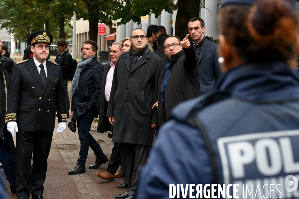 La Courneuve. Christophe Castaner, Laurent Nunez et Julien Denormandie.