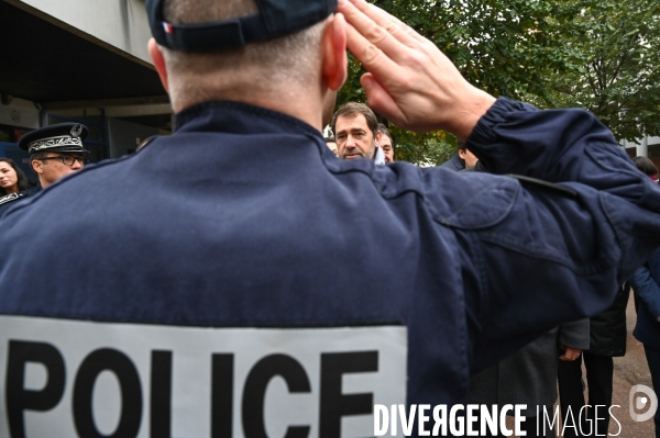 La Courneuve. Christophe Castaner, Laurent Nunez et Julien Denormandie.