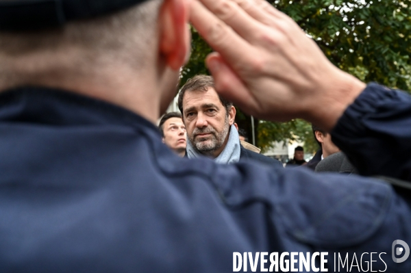 La Courneuve. Christophe Castaner, Laurent Nunez et Julien Denormandie.