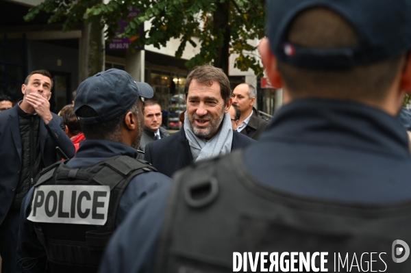 La Courneuve. Christophe Castaner, Laurent Nunez et Julien Denormandie.